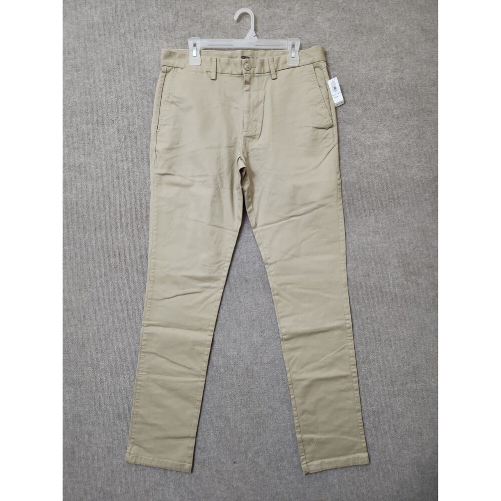 Old Navy Slim Ultimate Built-In Flex Chino Pants Mens 33x36 Beige NEW